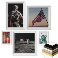 WANDBILDER 5er-Set - 50x50 cm & 20x30 cm & 40x60 cm Weißer Rahmen - Ruhige Landschaften am Strand der Sonne - Weiß, Kunststoff (40/60cm) - ArtPrintCave