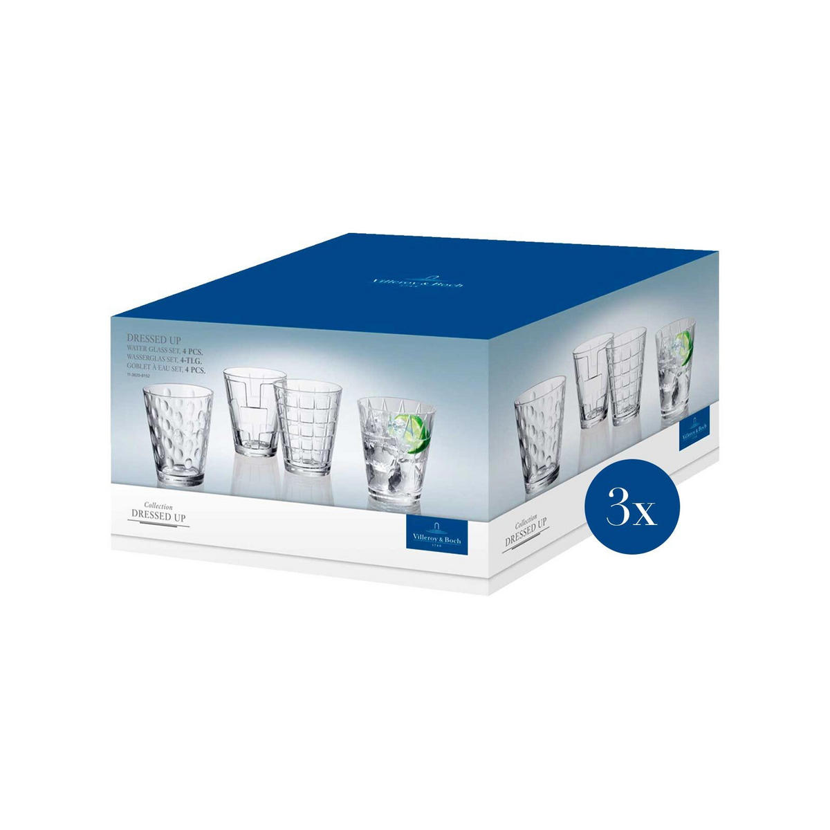 WASSERGLÄSER Dressed Up transparent 310 ml 12er Set - Transparent, Glas (0.31L) - Villeroy & Boch