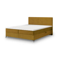 BOXBETT TORREL 140x200 cm mit Matratze und Topper - Gelb - Gelb, Holz (140/200cm) - MASSENO