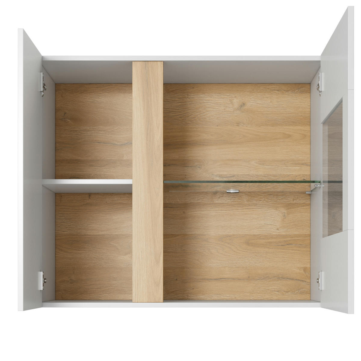 VITRINE ANDEBU WIT1 ABS-Kante Weiß Weiß - Weiß, Glas/Holzwerkstoff (96/82/40cm) - Komodee