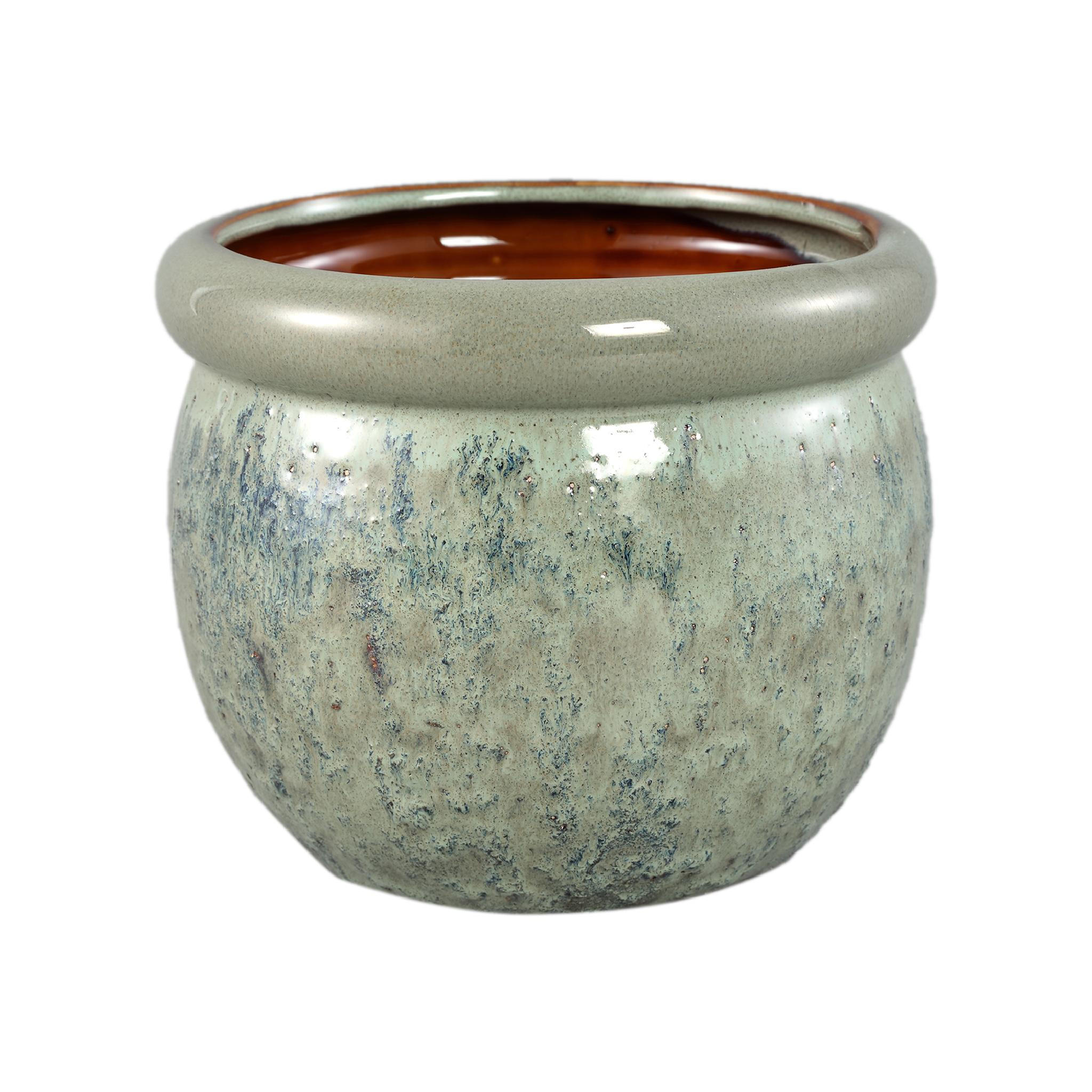 TOPF Jena Grün 19.5/19.5/16cm - Grün, Keramik (16cm) - PTMD Collection