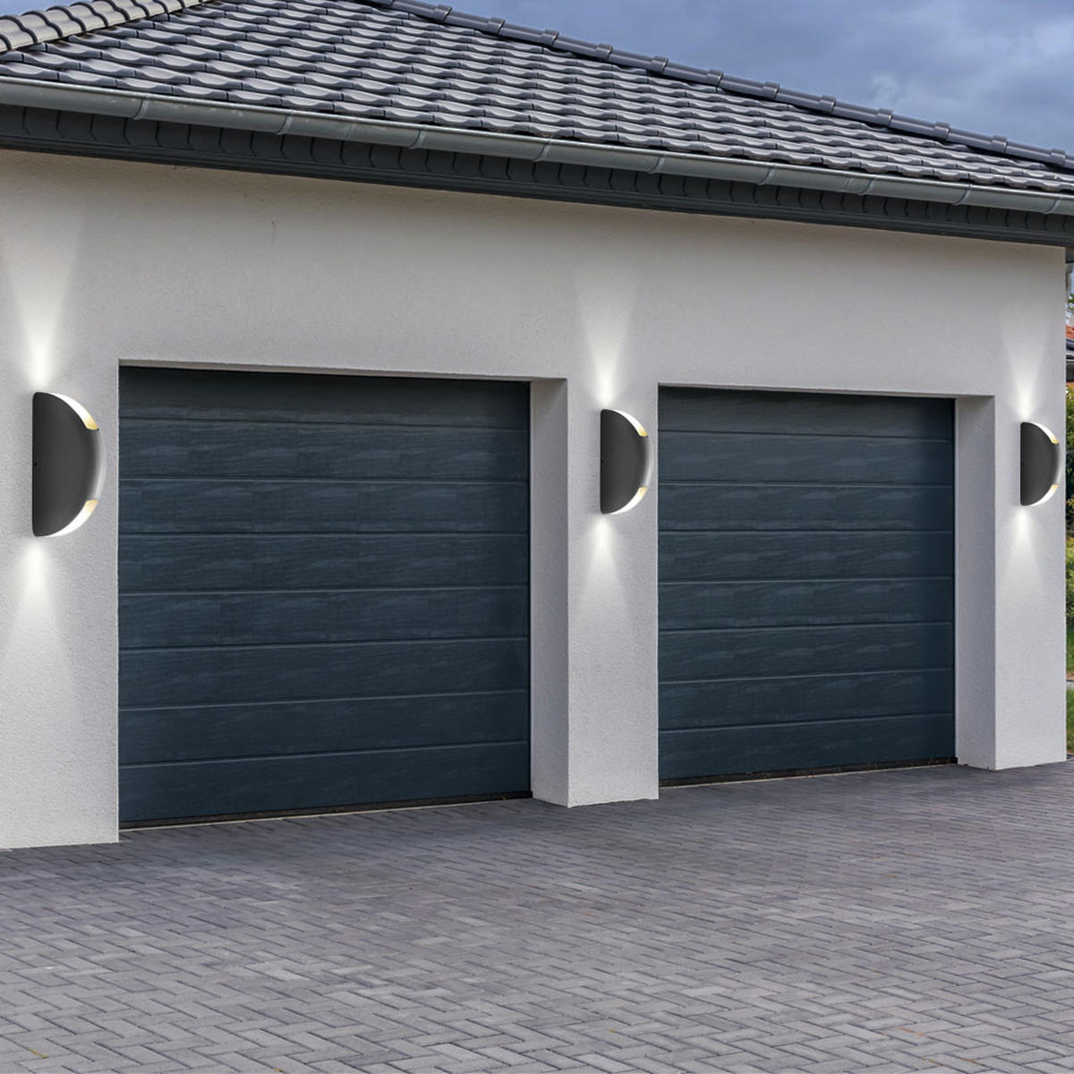 LED AUSSEN-WANDLEUCHTE Grau Metall - Grau, Glas (4.3/20/10cm)