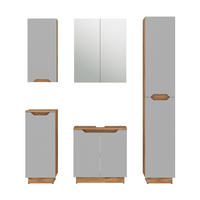 KOUPELNOVÝ NÁBYTEK Lotta Dubový/šedý pruhovaný - šedá/barva dubu, kompozitní dřevo (59.8/62.1/32cm) - Vicco