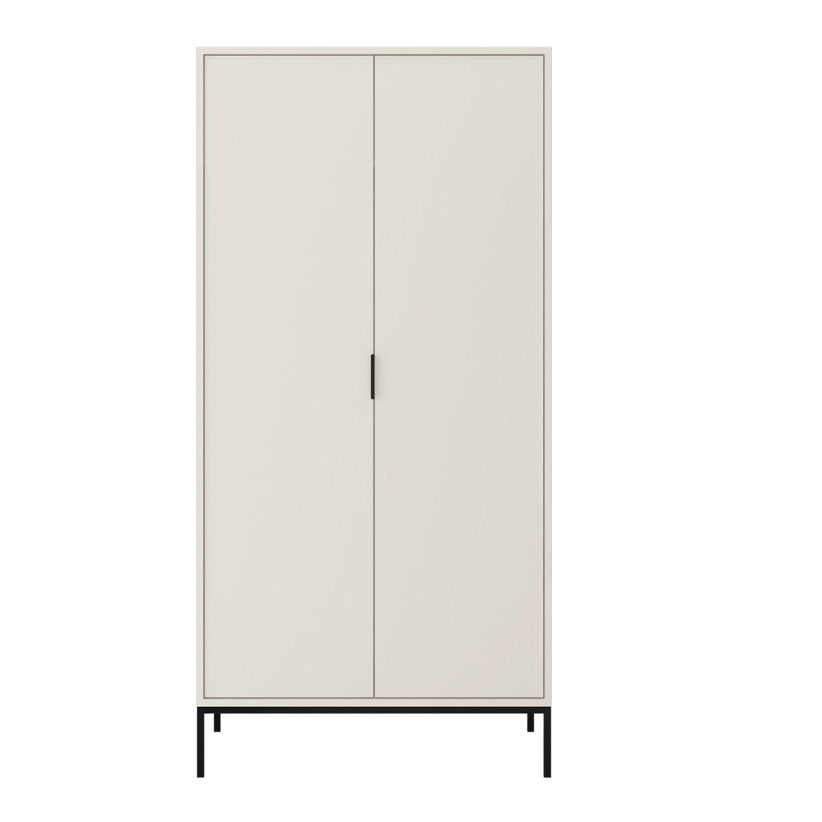 SKŘÍŇ 2DVEŘOVÁ Seattle Černobílý - bílá, kompozitní dřevo (100/205.4/55cm) - Petits-meubles