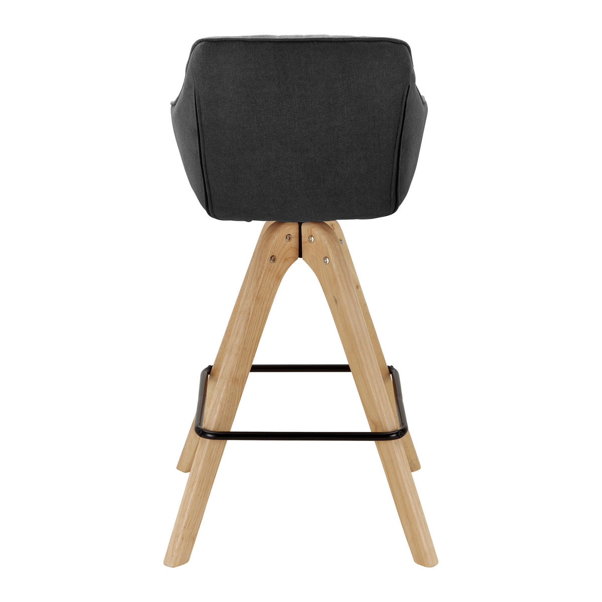 BARHOCKER Leonie Dunkelgrau Webstoff Drehbar Gepolstert - Dunkelgrau, Holz (55/106/56cm) - Bessagi Home
