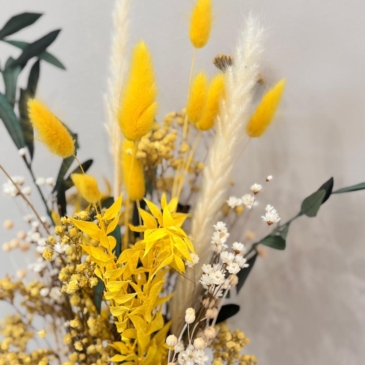 TROCKENBLUMEN Strauß Sunrise - Gelb, Naturmaterialien (40cm) - Lykke & You