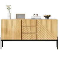 SIDEBOARD mit 2 Türen und 3 Schubladen, Natur, Metallbeine, 140/40/75 cm, Natur - Naturfarben, Holzwerkstoff (140/75/40cm) - Redom