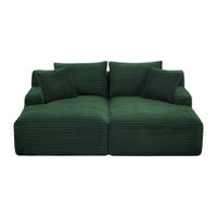SOFA - 3 Personen - samt - grün Donilia - Grün, Textil (200/72/160cm) - Vente-Unique