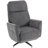 RELAXSESSEL Polyester Dunkelgrau - Dunkelgrau/Silberfarben, Textil/Metall (76/114/87cm) - HOMCOM