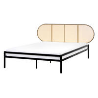 POSTELJA z letvenim dnom 140/200 železo svetlo rjava Boulin - svetlo rjava/črna, kovina (140/200cm) - Beliani