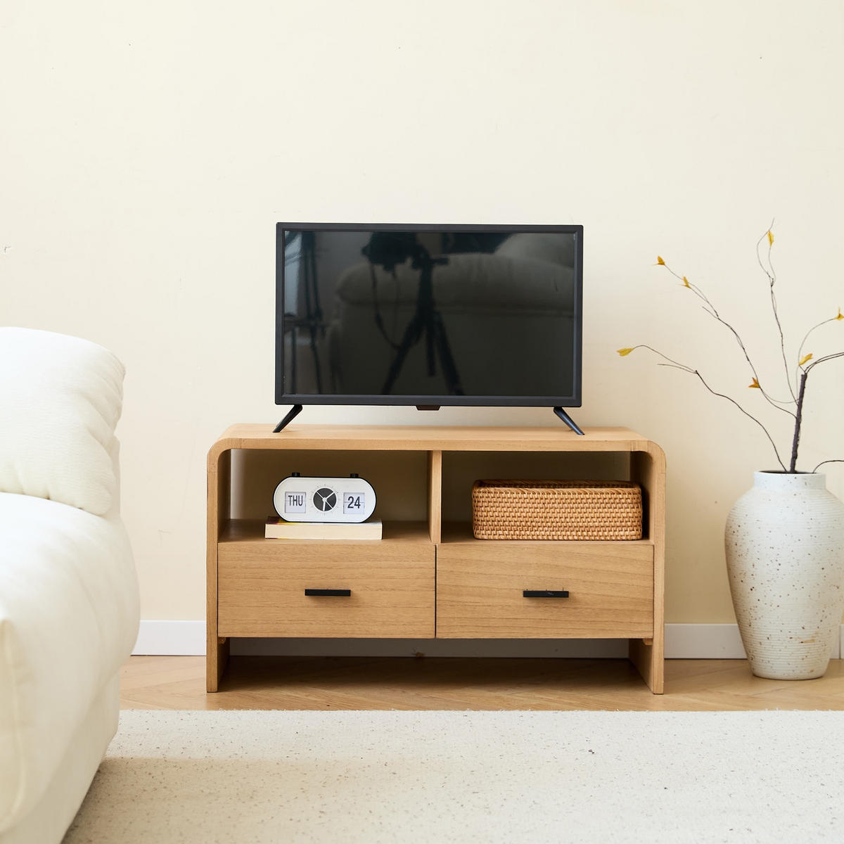 TV-SCHRANK Rechteckig Grün 100 x 42 x 45 (cm) - Braun, Holz (80/45/40cm) - Nordlys