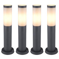 LED AUSSENLEUCHTE BOSTON Anthrazit Edelstahl 4er Set - Anthrazit, Kunststoff (7.6/7.6/45cm)