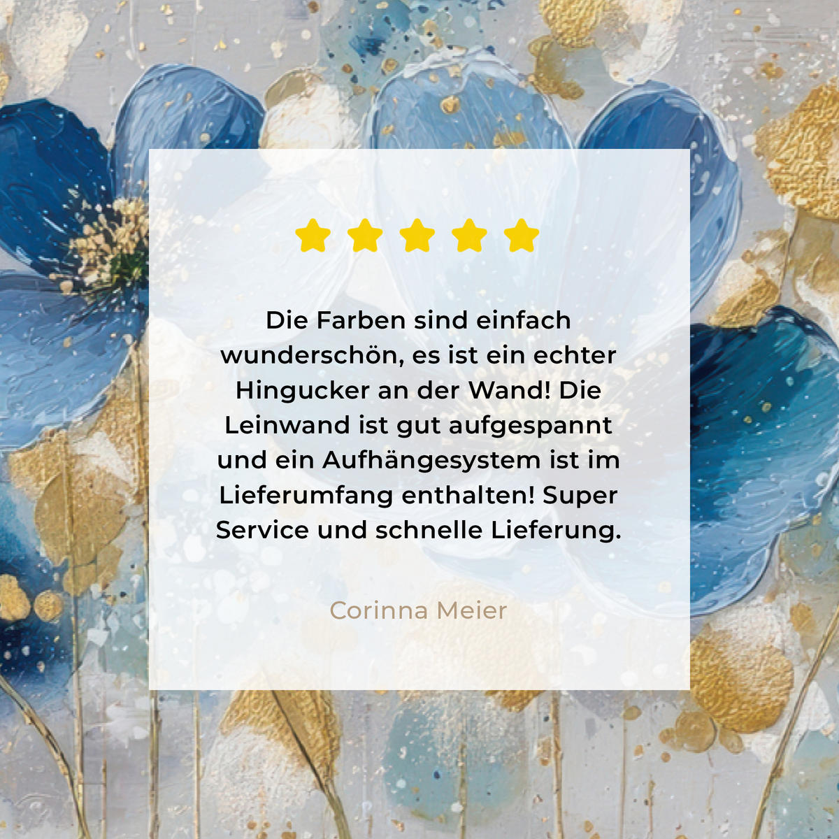 LEINWANDBILD Blumen - Blau - Abstrakt Groß 140x90 cm - Hellgrau, Textil (140/90cm) - MuchoWow