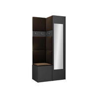 GARDEROBEN-SET Orion XXV - Graphitfarben/Braun, Holzwerkstoff/Kunststoff (82/186/46cm) - MIRJAN24