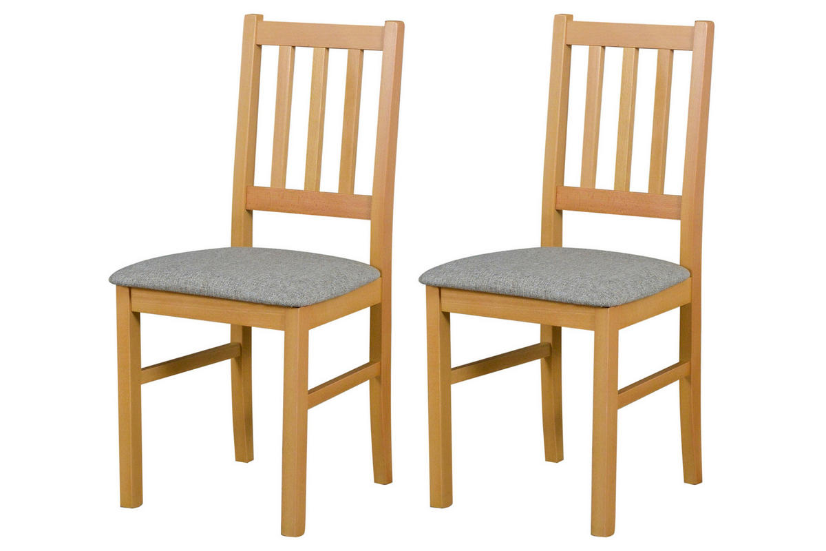STUHL Bos 4 (2er Set) - Beige, Holz (43/94/40cm) - Leaf Design