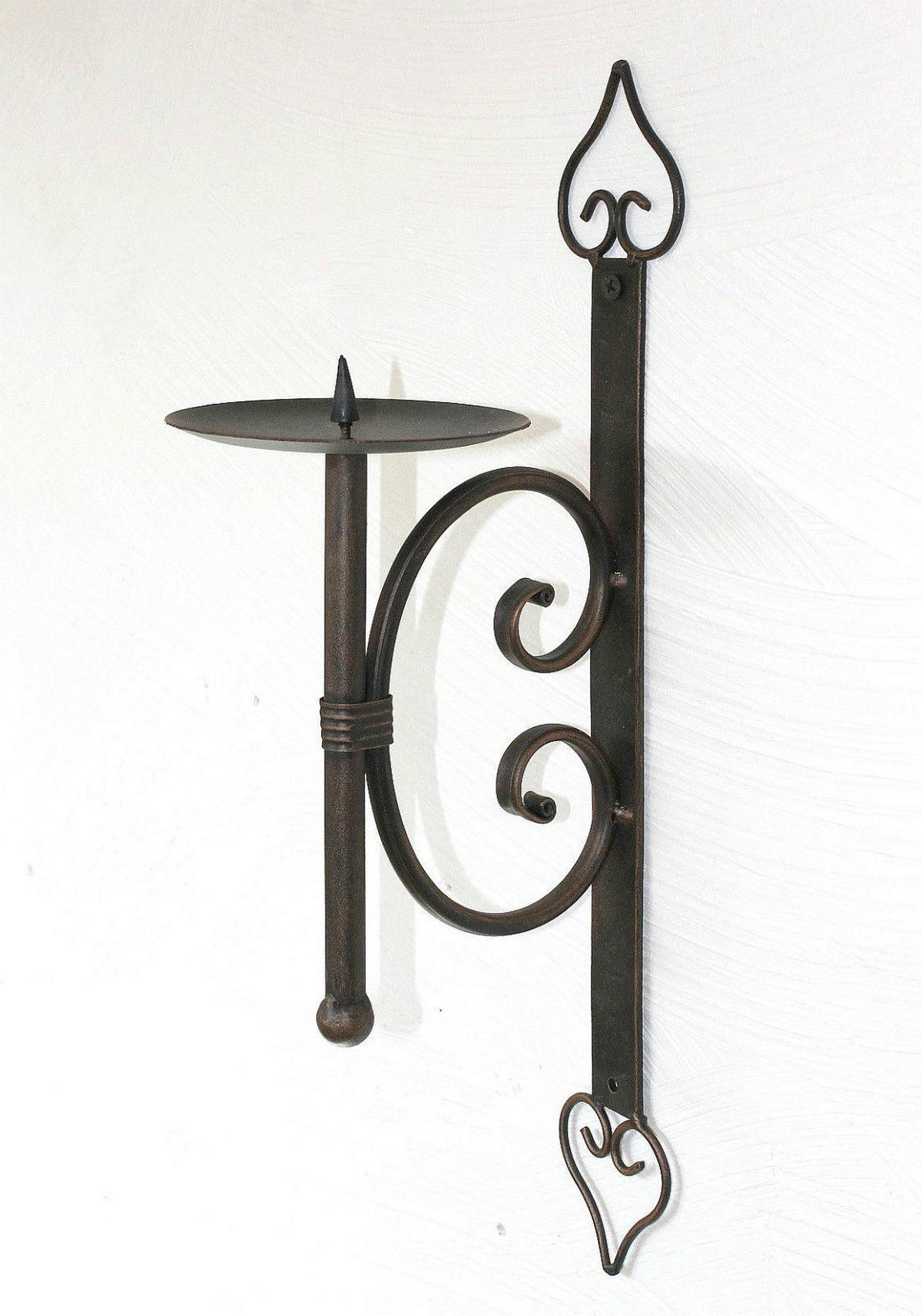WANDKERZENHALTER Metall Schwarz/Antikbronze 41 cm - Schwarz, Metall (11/41/11cm) - DanDiBo