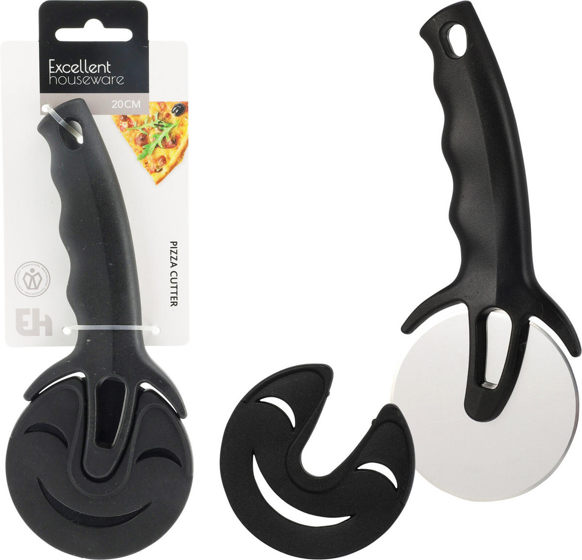 PIZZAMESSER Basic Schwarz 8/1.5/24 cm Metall - Schwarz, Metall (1.5/24/8cm) - Mondex