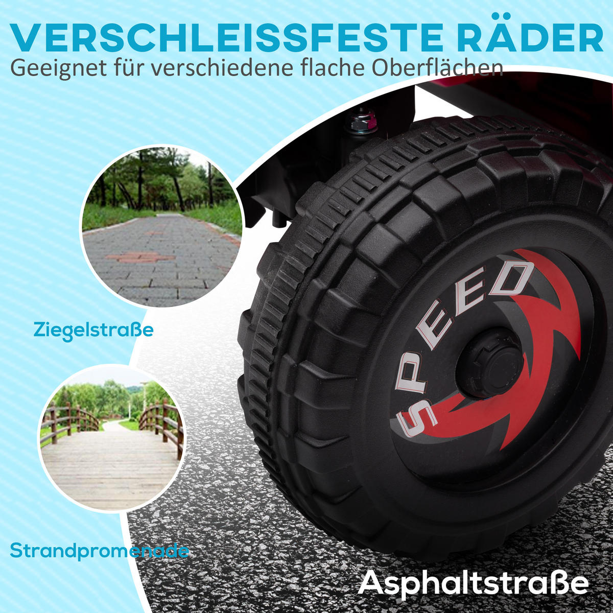 MINI ELEKTRO-QUAD KINDER, Blau/Rosa/Weiß, Kunststoff+ Metall - Rosa, Metall (70/41.5/48.5cm) - HOMCOM