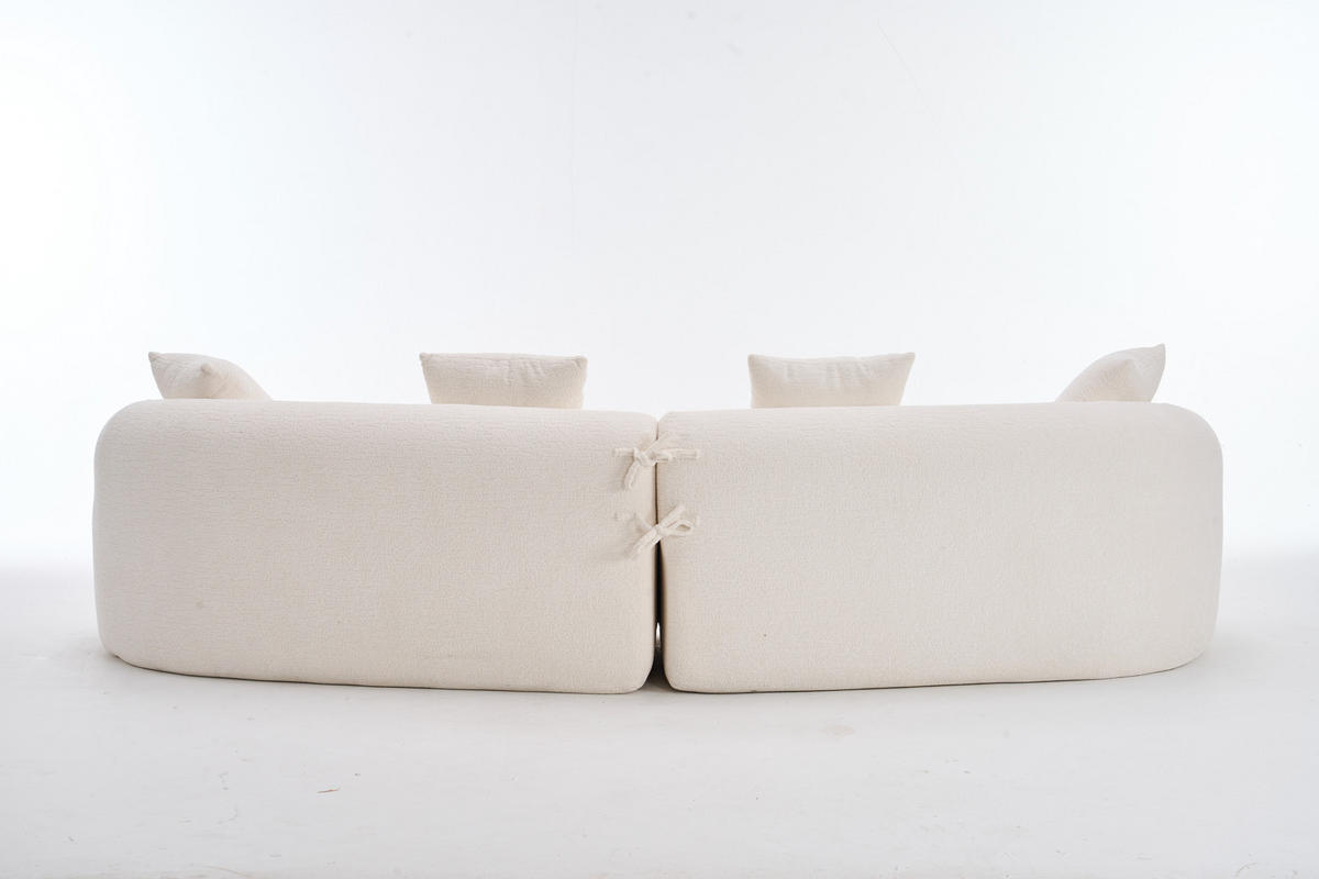 ECKSOFA 275/115/63 cm Weiß Chenille - Weiß, Textil (275/115cm) - Oxeza