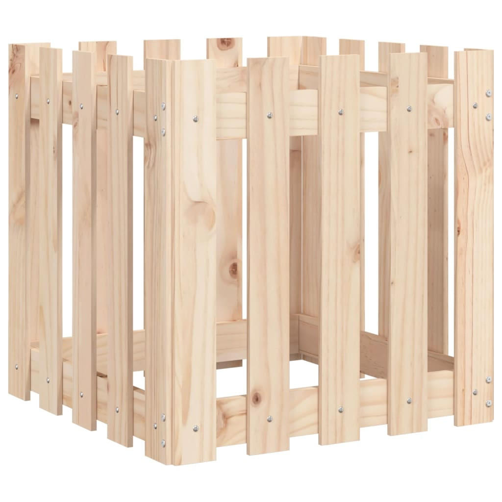PFLANZKÜBEL Lattenzaun-Design 50x50x50 cm Massivholz Kiefer - Naturfarben, Holz (50/50/50cm)