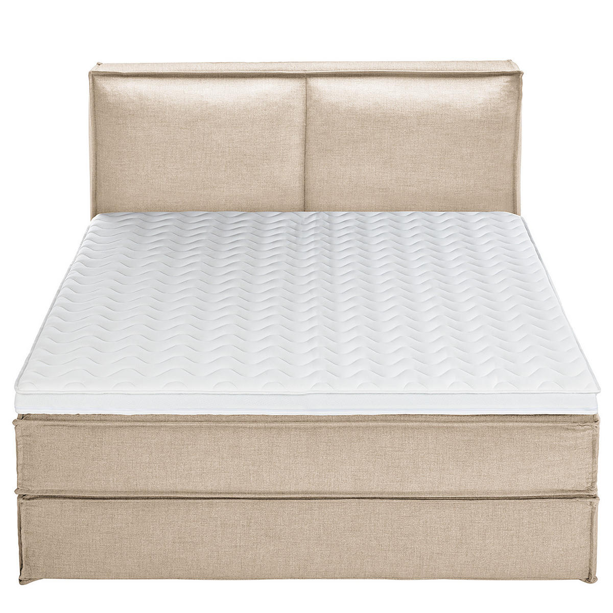 BOXSPRINGBETT mit Kopfteil - Premium - Beige, Textil (180/220cm) - home24