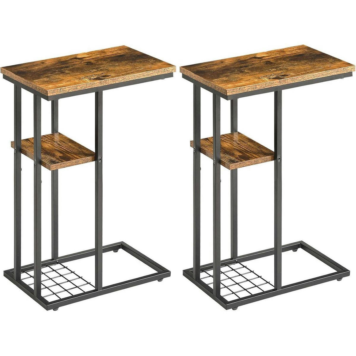 BEISTELLTISCH 2er-Set mit Lagerregal 40 x 26 x 61.5 cm - Multicolor, Metall (40/26/61.5cm)