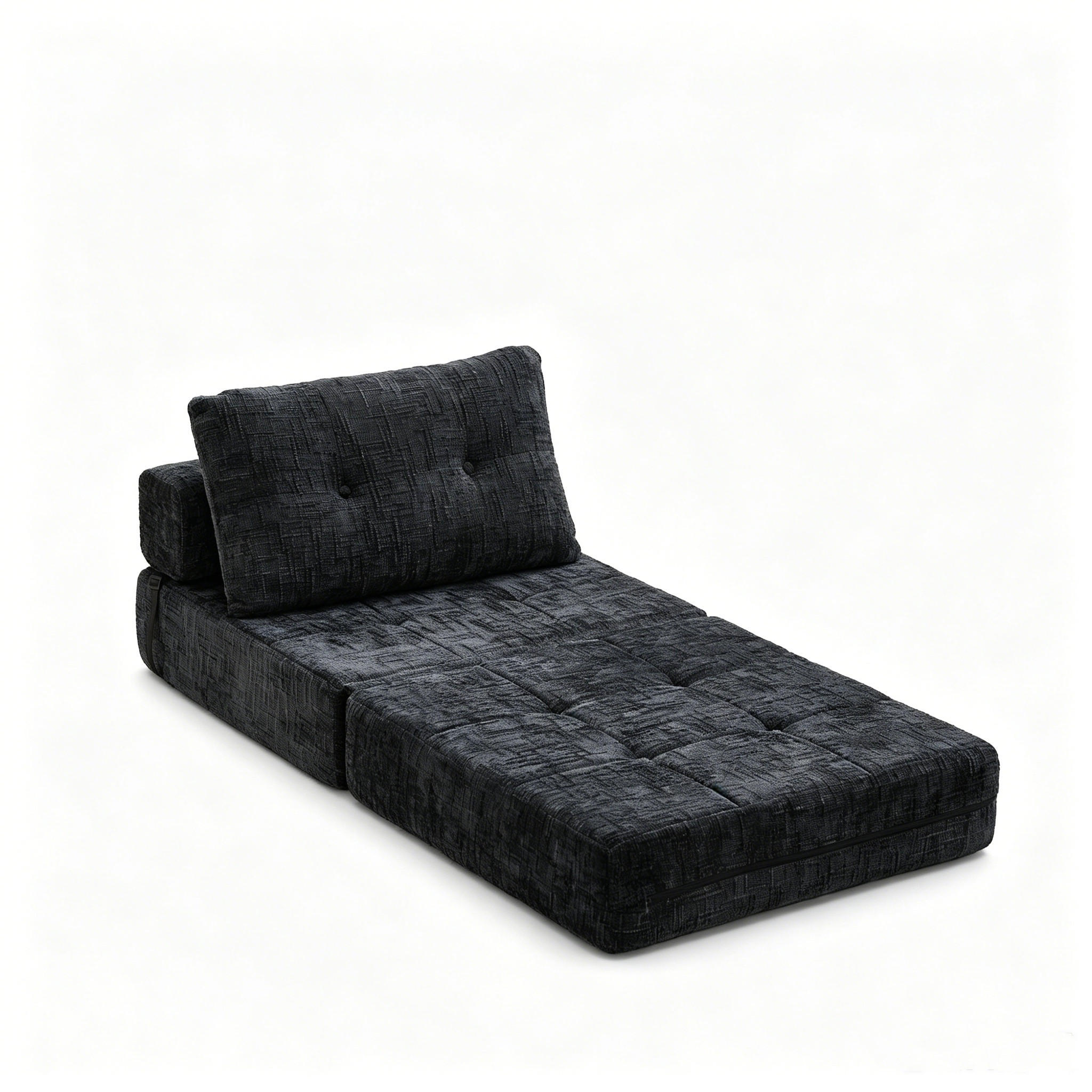 STOFFSOFA Schwarz inkl. Kissen, klappbar Relaxsessel - Schwarz, Textil (79/57/79cm) - PARAFTA HOME