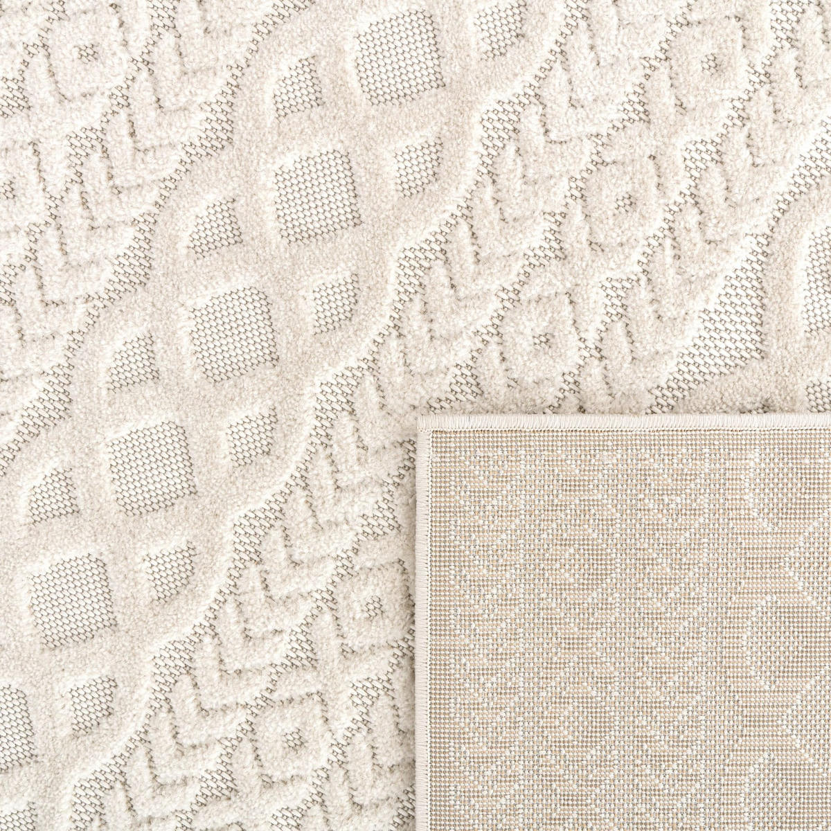 OUTDOORTEPPICH 120/120 cm Cotton 231 - Creme, Kunststoff (120/120cm) - Paco Home