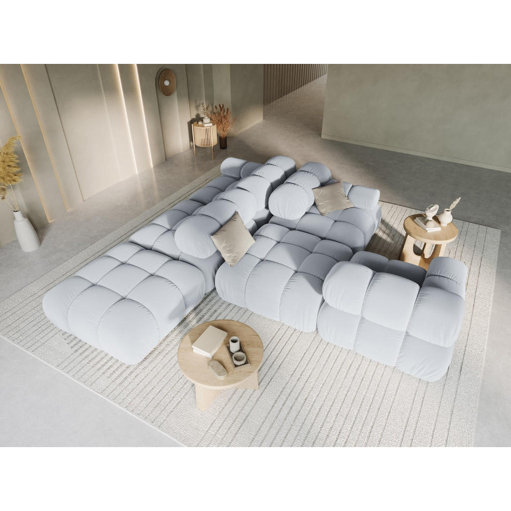 Thumbnail - Micadoni Modulares-Sofa, Hellblau, Textil, 4-Sitzer, 94x63x282 cm, Hergestellt in Europa, Oeko-Tex®, Wohnzimmer, Sofas &...