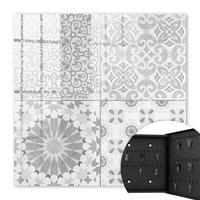 SCHLÜSSELBOX Schwarz 30x30 cm- Türöffnung nach rechts - Geometrische Muster - Grau, Metall (30/30/5cm) - TULUP