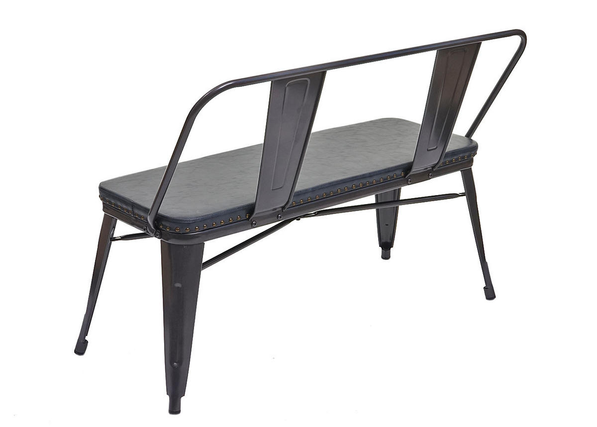 2ER-SITZBANK INDUSTRIEDESIGN Schwarz, Grau - Schwarz/Grau, Textil (114/82/50cm) - MCW