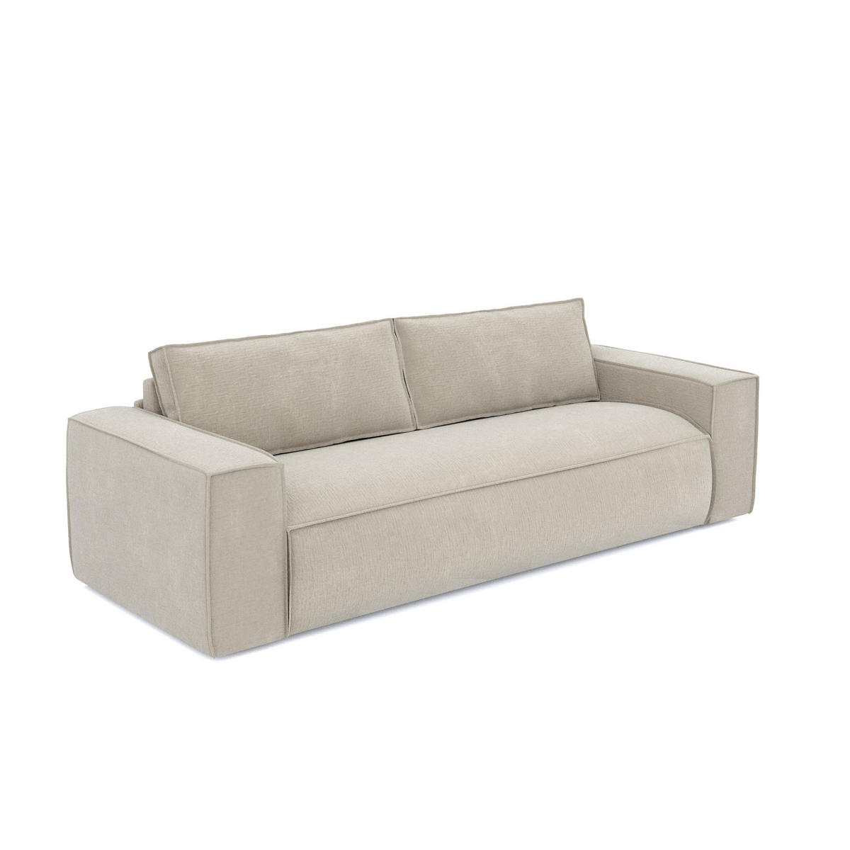 SCHLAFSOFA EXPRESS Dunlopillo Gemusterter Samt beige 160 cm - Beige, Textil (234/90/100cm) - Sia Home