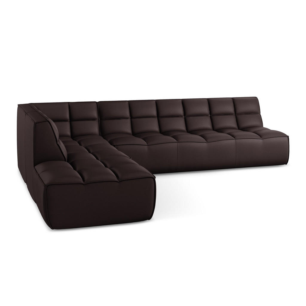 Thumbnail - Makamii Ecksofa, Pflaume, Leder, 4-Sitzer, Füllung: Schaumstoff, L-Form, 308x258 cm, Made in EU, Wohnzimmer, Sofas & Cou...