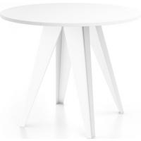 ESSTISCH Griffin runder ausziehbarer, Weiß 90-130/100/76 cm - Weiß, Holzwerkstoff/Metall (90/90/76cm) - WFL GROUP