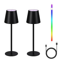 LED-TISCHLEUCHTE Kassel(2er-set) 11/11/37.5 cm - Schwarz, Metall (11/11/37.5cm) - Nettlife