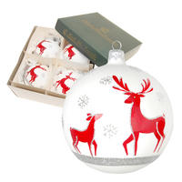 CHRISTBAUMKUGELN Rentiere Weiß 10cm (Glas / 4 Stk.) - Weiß, Glas (10/10/10cm) - Krebs Glas Lauscha