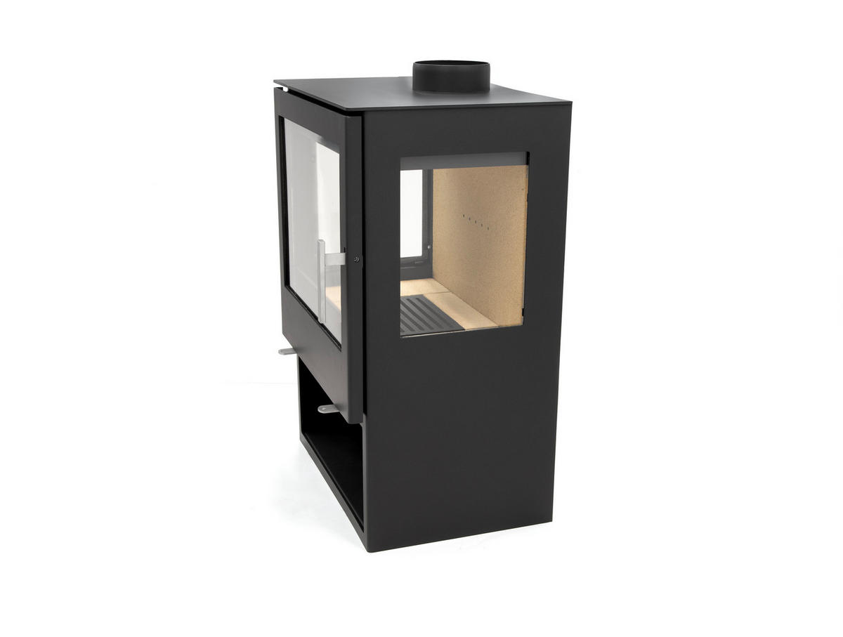 KAMINOFEN Modena Vision Stahl schwarz 9,76 kW Ofen - Schwarz, Kunststoff (80/175/120cm) - Conforto
