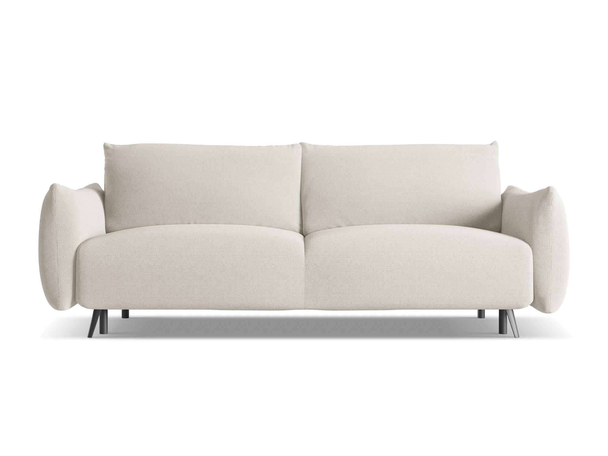 3-SITZER SOFA mit Schlaffunktion Chenille Stoff Grau - Silberfarben/Schwarz, Textil/Metall (230/86/105cm) - Makamii