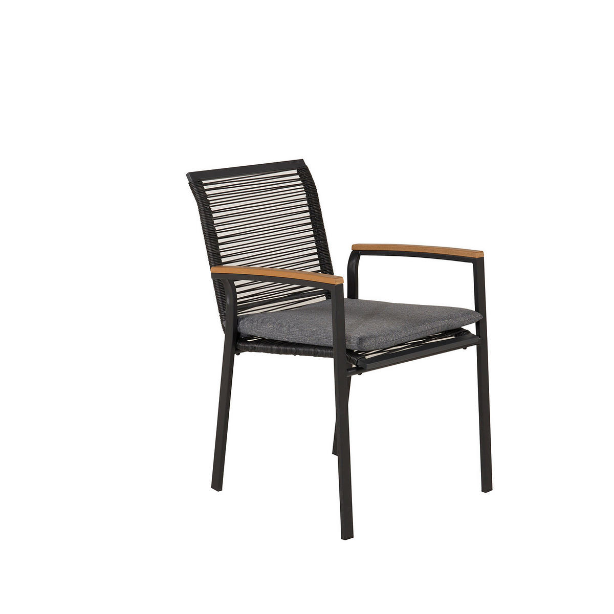 GARTENSTUHL - Schwarz - Stahl - 57 x 84 x 64 cm - Schwarz, Metall (57/84/64cm) - home24