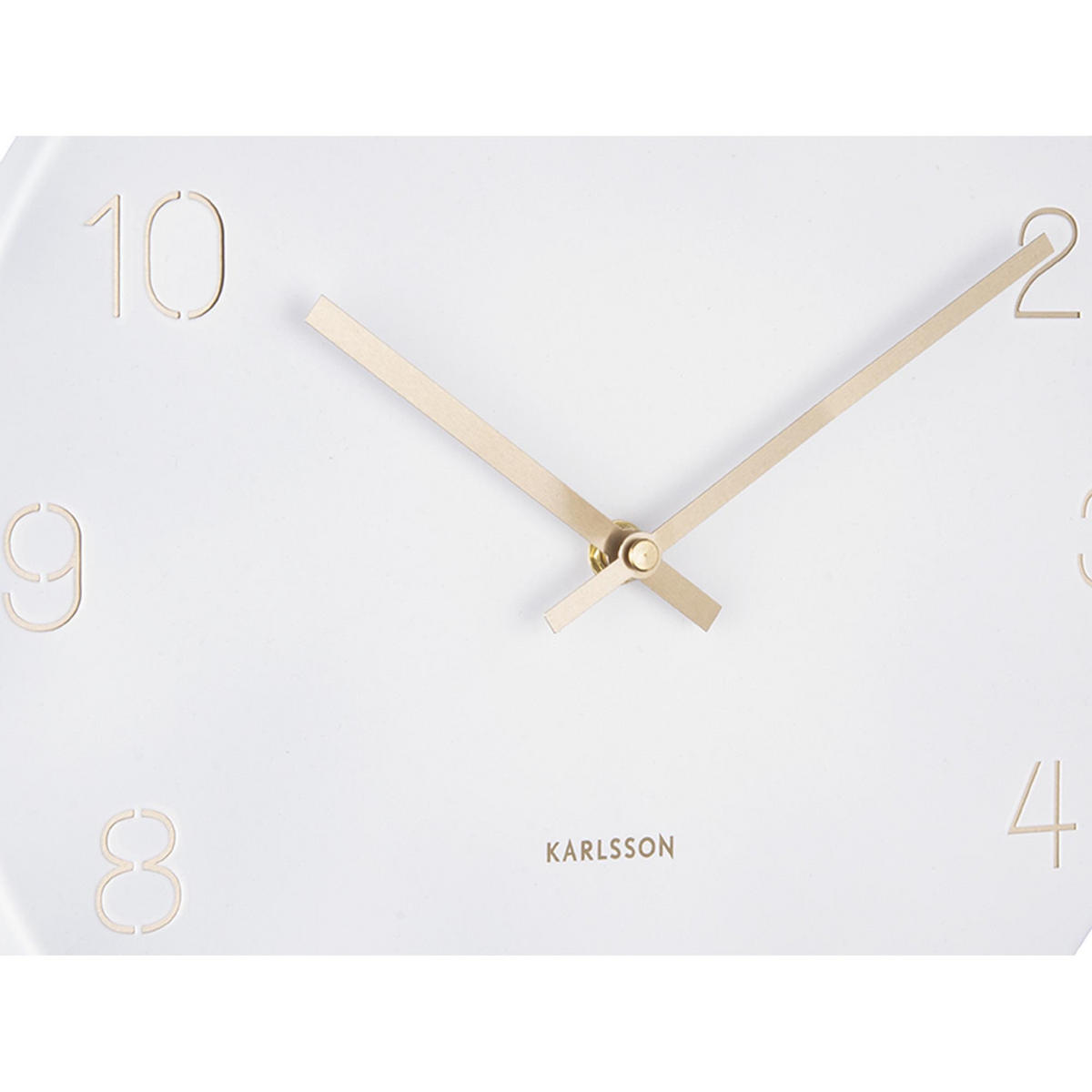 WANDUHR Charm Engraved Numbers Ø30 cm - Weiß, Metall (30/30/3.5cm) - Karlsson