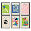 POSTER Set Mit 6 Illustrationen Von Henri Matisse A3 Schwarzer Rahmen - Schwarz, Papier (29/3cm) - Nacnic