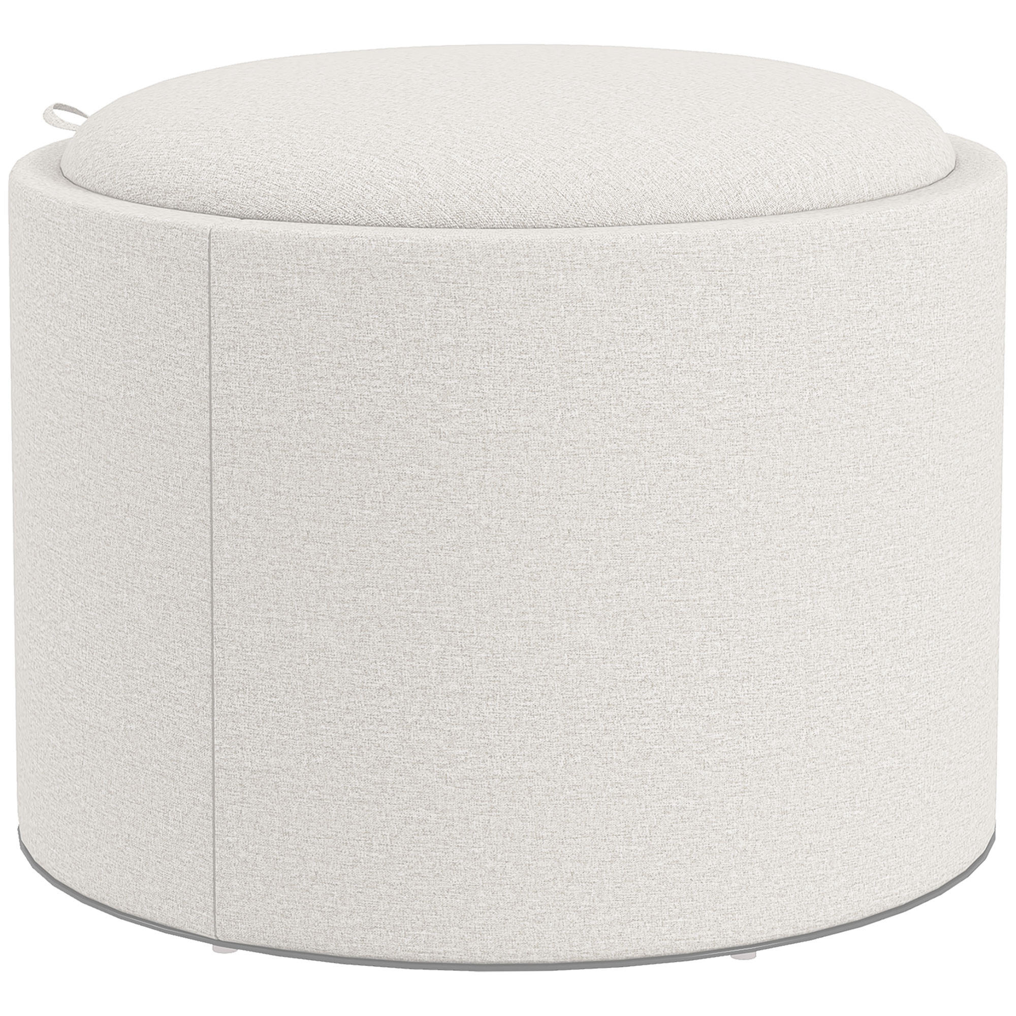 OTTOMANE Runder Sitzhocker Polsterhocker mit Stauraum, Klappdeckel, Creme - Creme, Textil (56/42/56cm) - HOMCOM