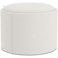 OTTOMANE Runder Sitzhocker Polsterhocker mit Stauraum, Klappdeckel, Creme - Creme, Textil (56/42/56cm) - HOMCOM