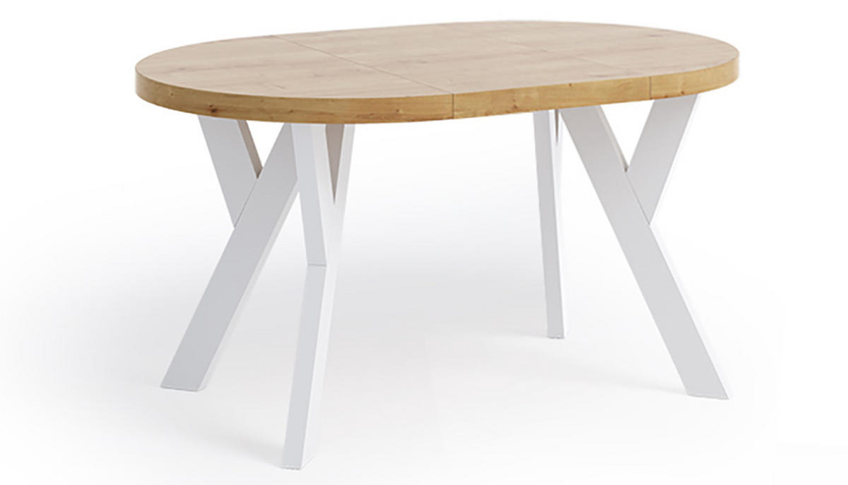 ESSTISCH Runder Ausziehbarer PERO 100/150, Lefkas / Schwarz - Dunkelbraun, Holz (150/100/77cm) - Dekori_Interiors