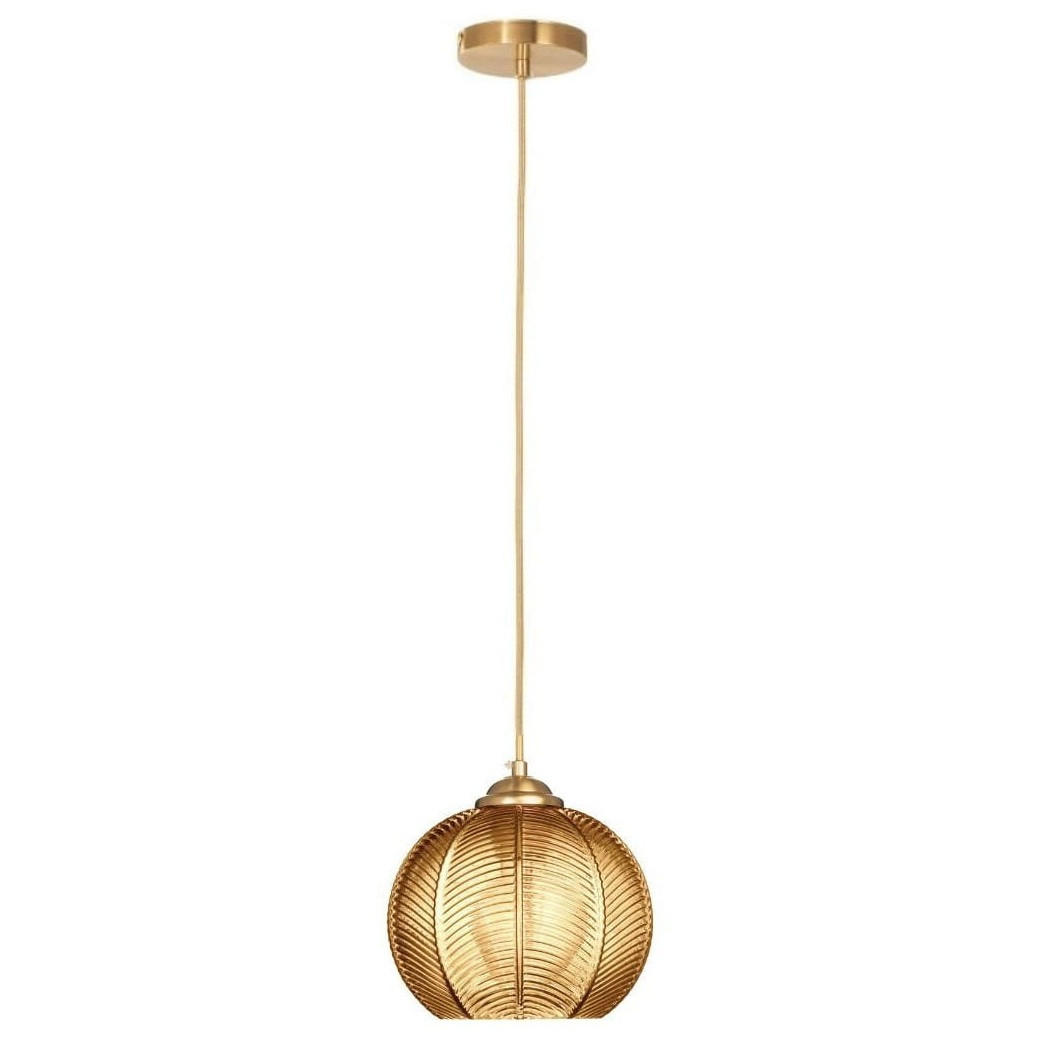 PENDELLEUCHTE Paris - Goldfarben/Bernsteinfarben, Glas/Metall (19/19/110cm) - kiki design