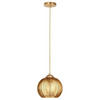 PENDELLEUCHTE Paris - Goldfarben/Bernsteinfarben, Glas/Metall (19/19/110cm) - kiki design