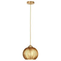 PENDELLEUCHTE Paris - Goldfarben/Bernsteinfarben, Glas/Metall (19/19/110cm) - kiki design