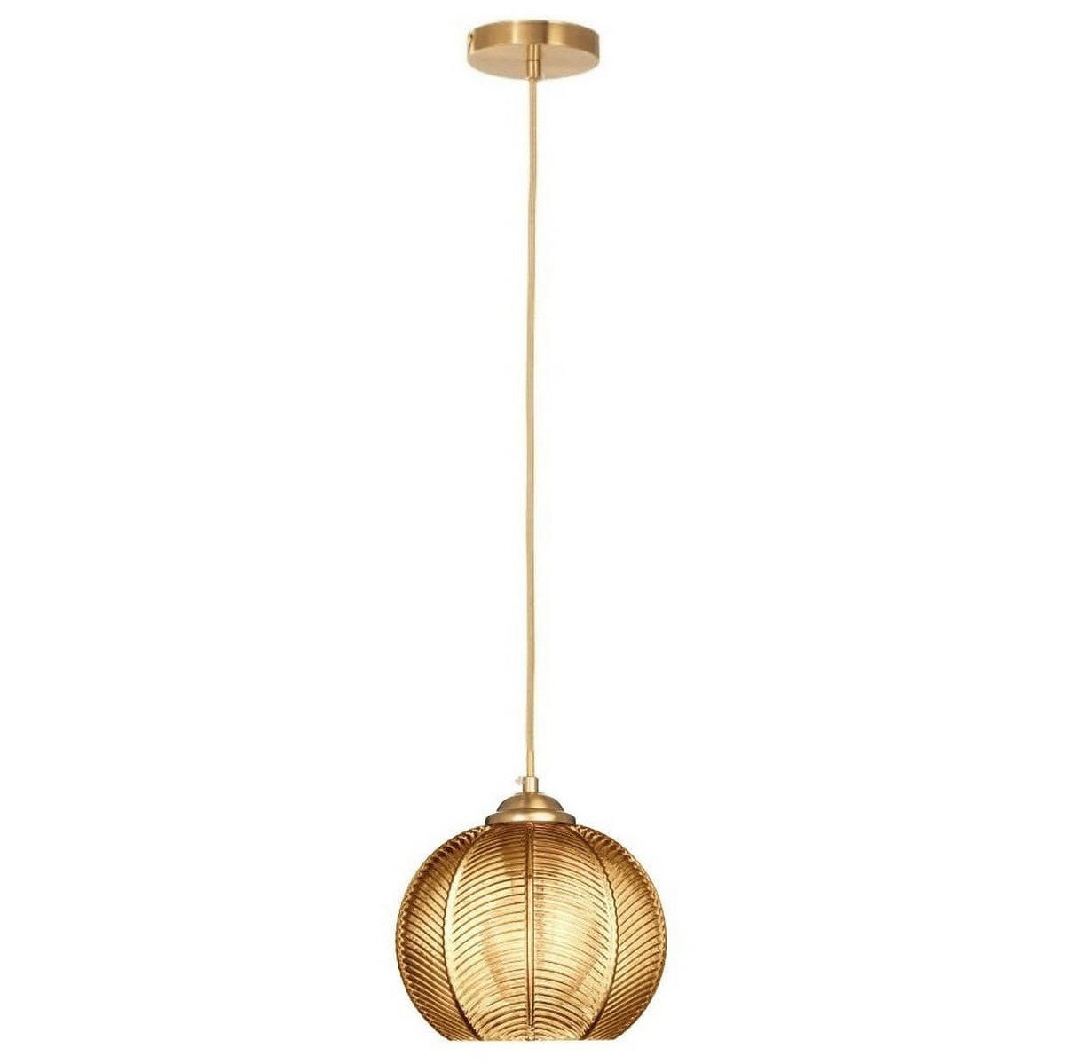 PENDELLEUCHTE Paris - Goldfarben/Bernsteinfarben, Glas/Metall (19/19/110cm) - kiki design