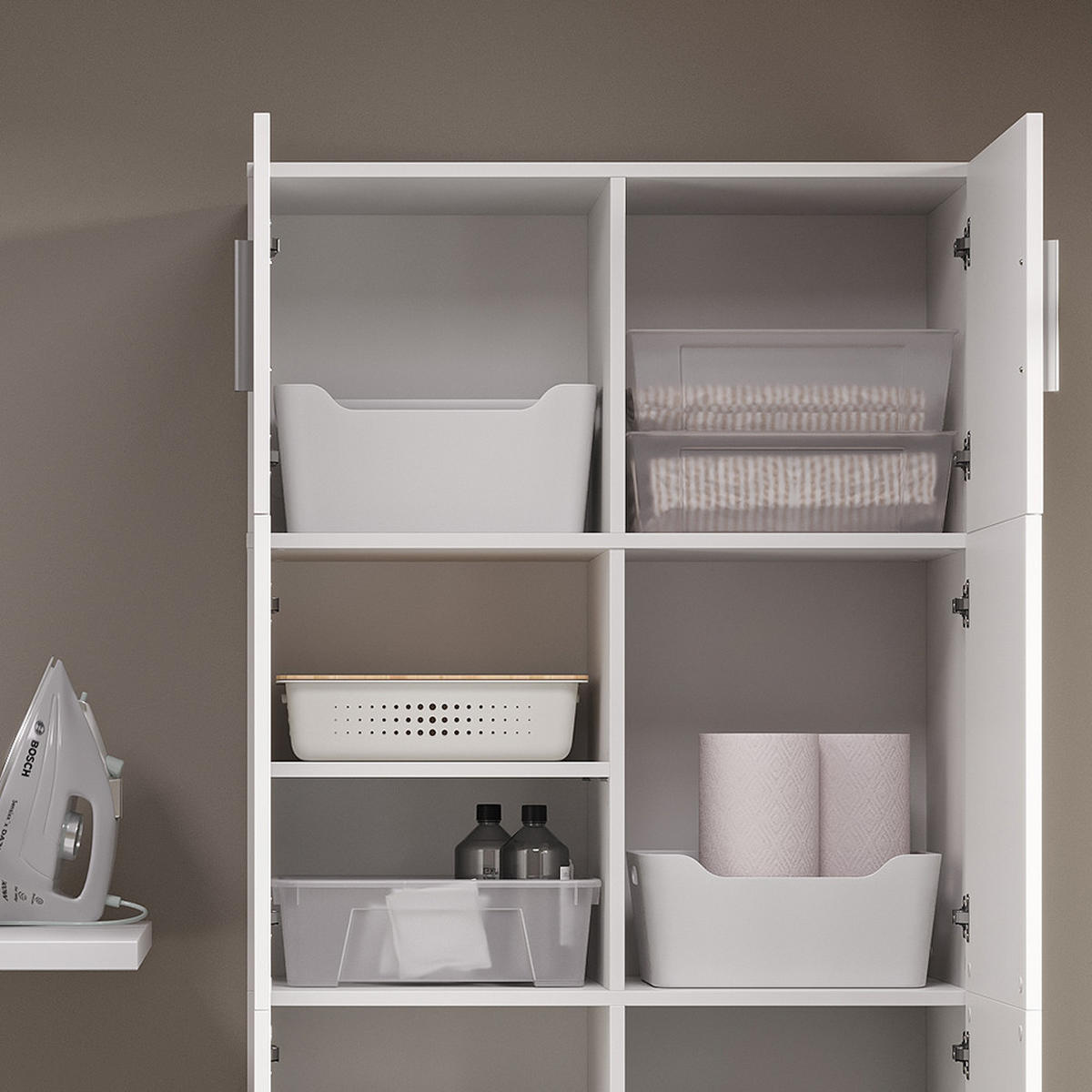 UNIVERSALSCHRANK Ingo Weiß 80 x 182.4 cm mit Schrankaufsatz - Weiß, Holzwerkstoff (80/182.4/37cm) - Vicco