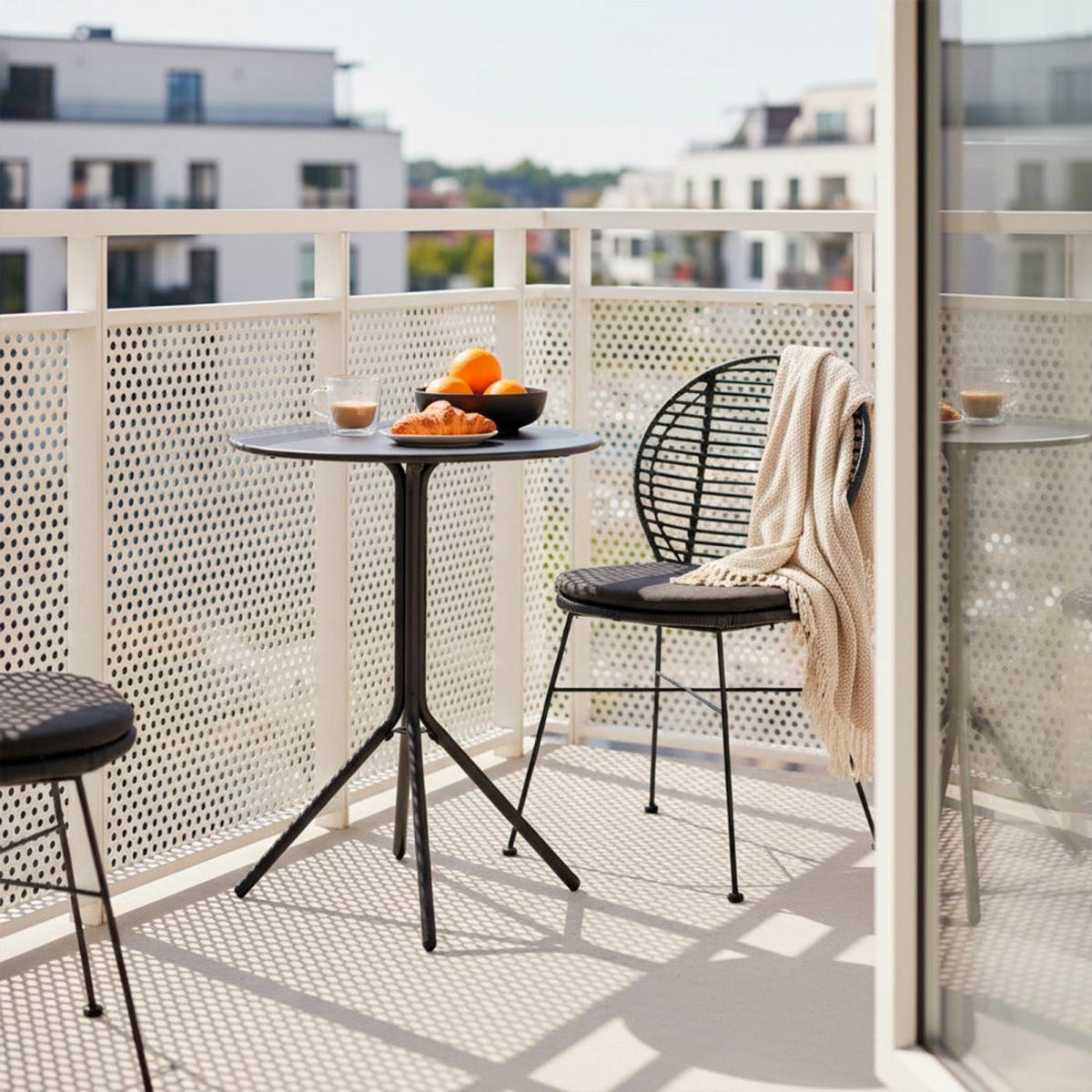 STUHL FÜR DRAUSSEN Kala Schwarz 51 cm x 89 cm - Schwarz, Naturmaterialien (51/89/58cm) - Klast Home